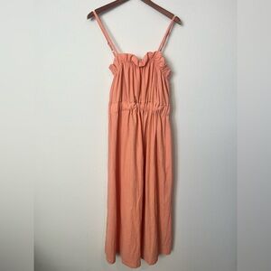H&M Coral Spaghetti Strap Midi Dress